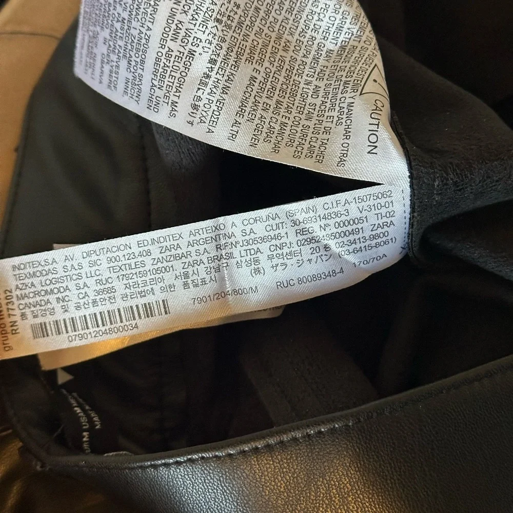 Zara Black Faux Leather Flared Pants - Picture 8 of 8